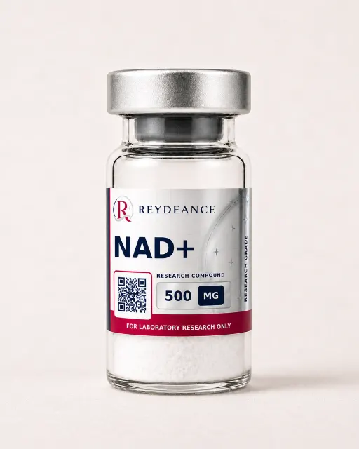 NAD+ 500mg — labelled lyophilised vial, product photograph